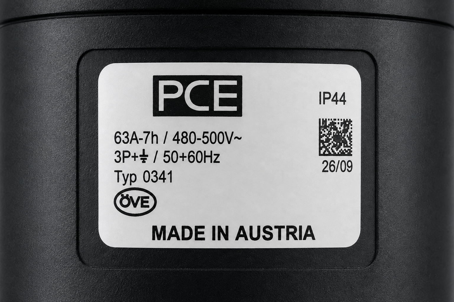 Red plug electrical rating label
